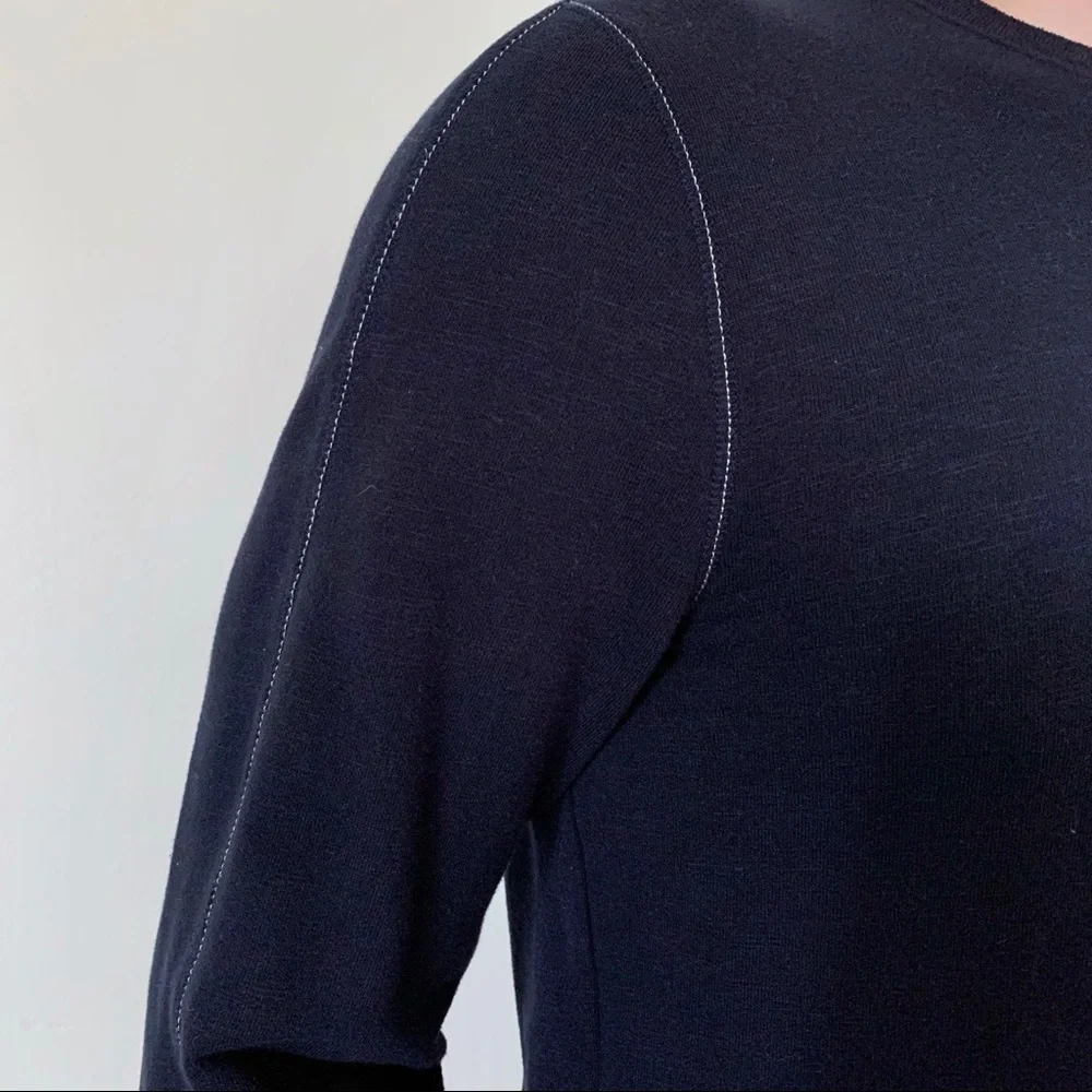 Banana Republic navy crewneck sweatshirt terry preppy nautical beach classic Y2K